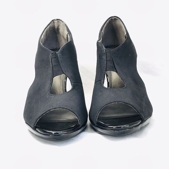 Naturalizer Bootie Shooties Heels Faux Suede Black10 Women Peep Whimsigoth Y2K - Picture 5 of 12